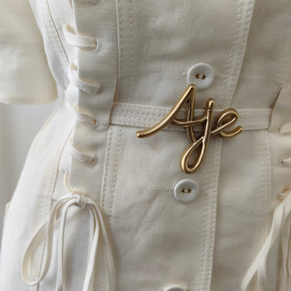 Aje Ana Mini Dress in Ivory - Picture 12 of 16